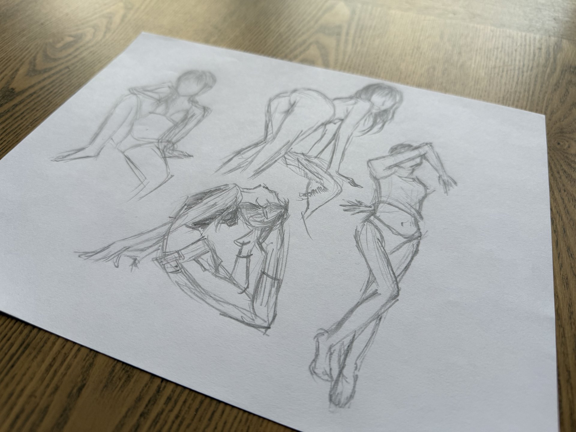 Self-Portrait Figure Drawing detail
